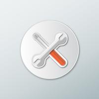 Icon with the tool in a flat style with shadow on a white background vector