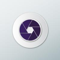 Purple camera lens icon vector