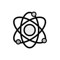 grayscale physics orbit atom to chemistry education vector