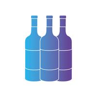 Línea de botellas de vino para celebrar bebidas. vector