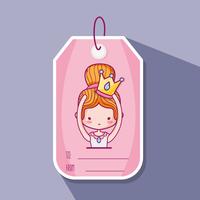 decoration tag with art ballet design vector