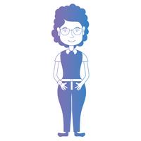 line avatar woman with hairstyle and clothes vector