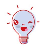 kawaii cute funny bulb idea vector