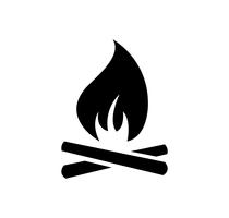 Black bonfire icon vector