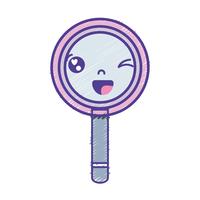 kawaii cute funny magnifying glass vector