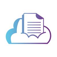 line cloud data with digital document information vector