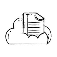 figure cloud data with digital document information vector