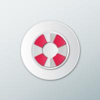 Lifebuoy icon in a flat style  vector