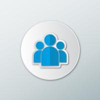 Blue icon silhouette of a group  people vector