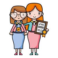 teacher with student to class education lesson vector