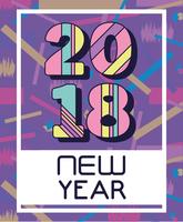 happy new year figures backgrund design vector