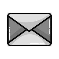 grayscale letter card message closed with document information vector