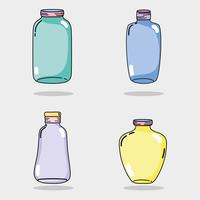 set jar mason glass with different shapes vector