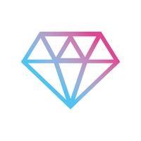 line crystal diamond fashion design vector