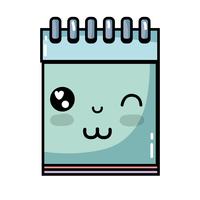 kawaii cute funny notebook tool vector