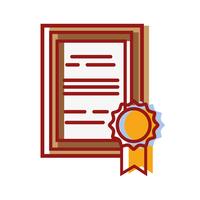 graduation diploma certificate with wood frame design vector