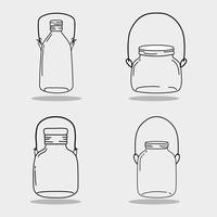 set jar mason glass with different shapes vector