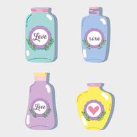 set jar mason glass with different shapes vector