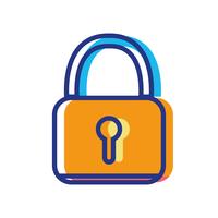 padlock security protection object to privacy information vector