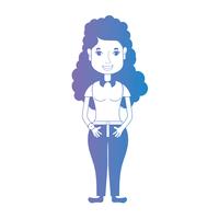 Línea avatar mujer con peinado y ropa. vector