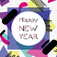happy new year figures backgrund design vector
