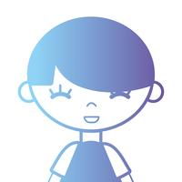 silhouette boy with t-shirt and hairstyle design vector