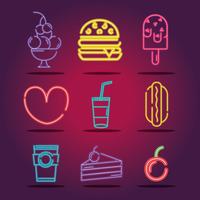 set business commercial neon icons decoration vector