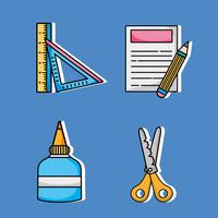 set art and craft creative objects vector