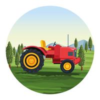 Farm tractor vehicle vector