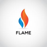 Clean Red and Blue Flame Logo vector