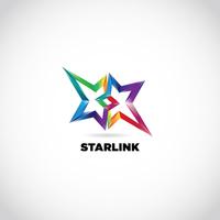 Rainbow Star Linked Logo vector