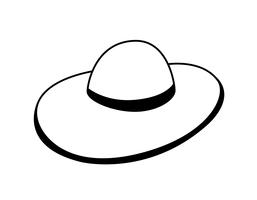 summer straw hat accessory icon vector