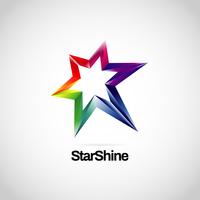 Logotipo de la estrella del arco iris vibrante vector