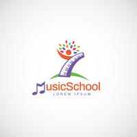 Logotipo de la escuela de música colorida vector