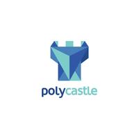 Blue Abstract Castle Logo vector