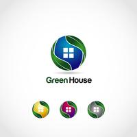 Logotipo de la casa verde vector