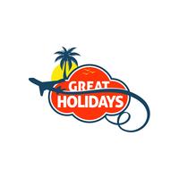 Logotipo de viajes de vacaciones vector