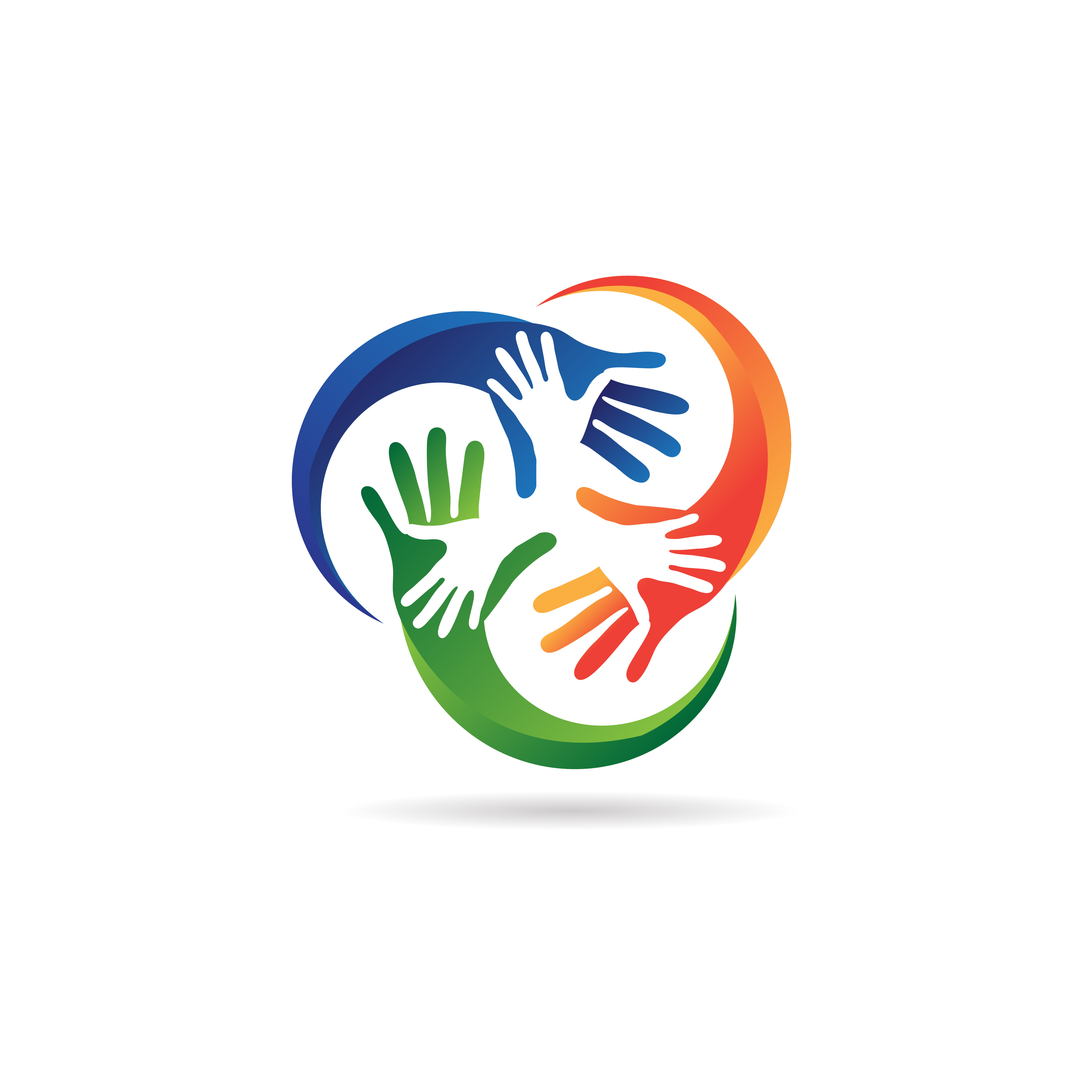 Colorful Social Hand Charity Logo Download Free Vectors Clipart