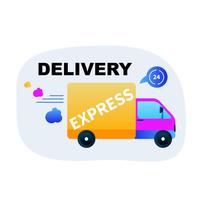 Fast Express Delivery Goods by Truck vector