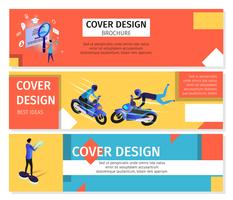 Colorful Horizontal Banners Set with Copy Space vector