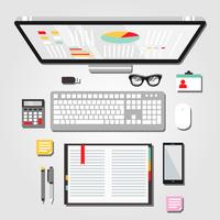 Desktop Workspace Graphic Illustration vector