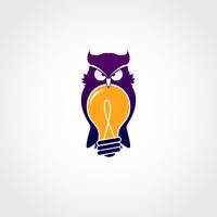 Smart Owl With Bulb Idea Logo Sign Symbol Icon vector