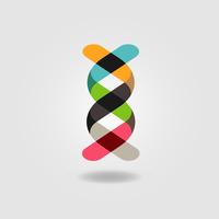 Logotipo colorido de la cinta de ADN vector