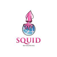 Squid Globe Logo vector