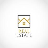 Homes in Square Outline Real Estate Logo vector