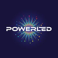 Logo Power Led de colores vector