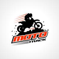 Dirt bike and rider silhouette logo vector