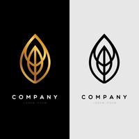 Elegant Leaf Shape Logo vector