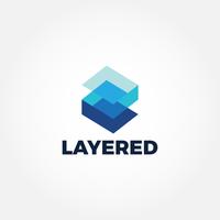 Blue Layered Blocks Logo vector