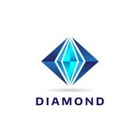 Logo en forma de diamante azul vector